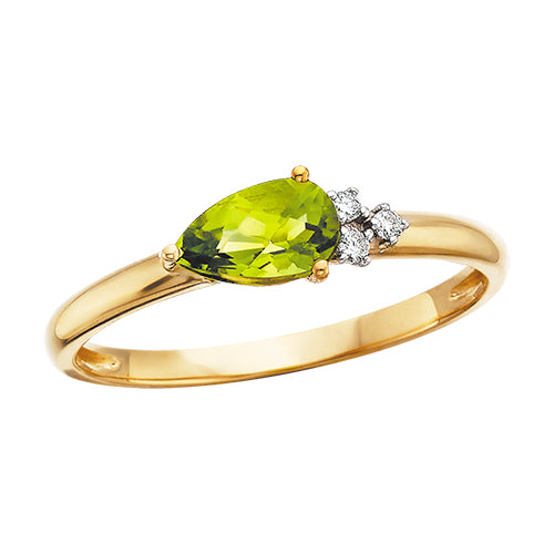 10k Peridot cheapest and diamond ring