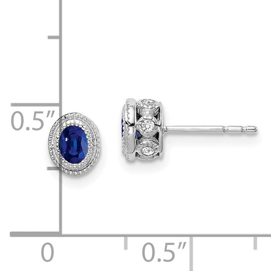 14k White Gold Sapphire and Diamond earrings