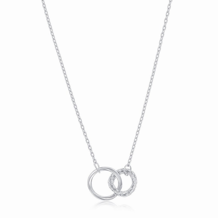 Sterling Silver Double Circle Necklace