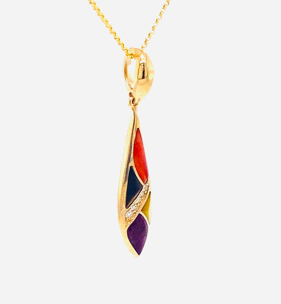 14k Yellow Gold Inlay Necklace