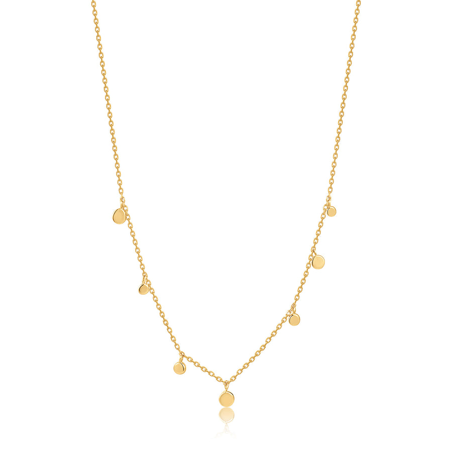 Mixed Disc Necklace in 14k Yellow Gold