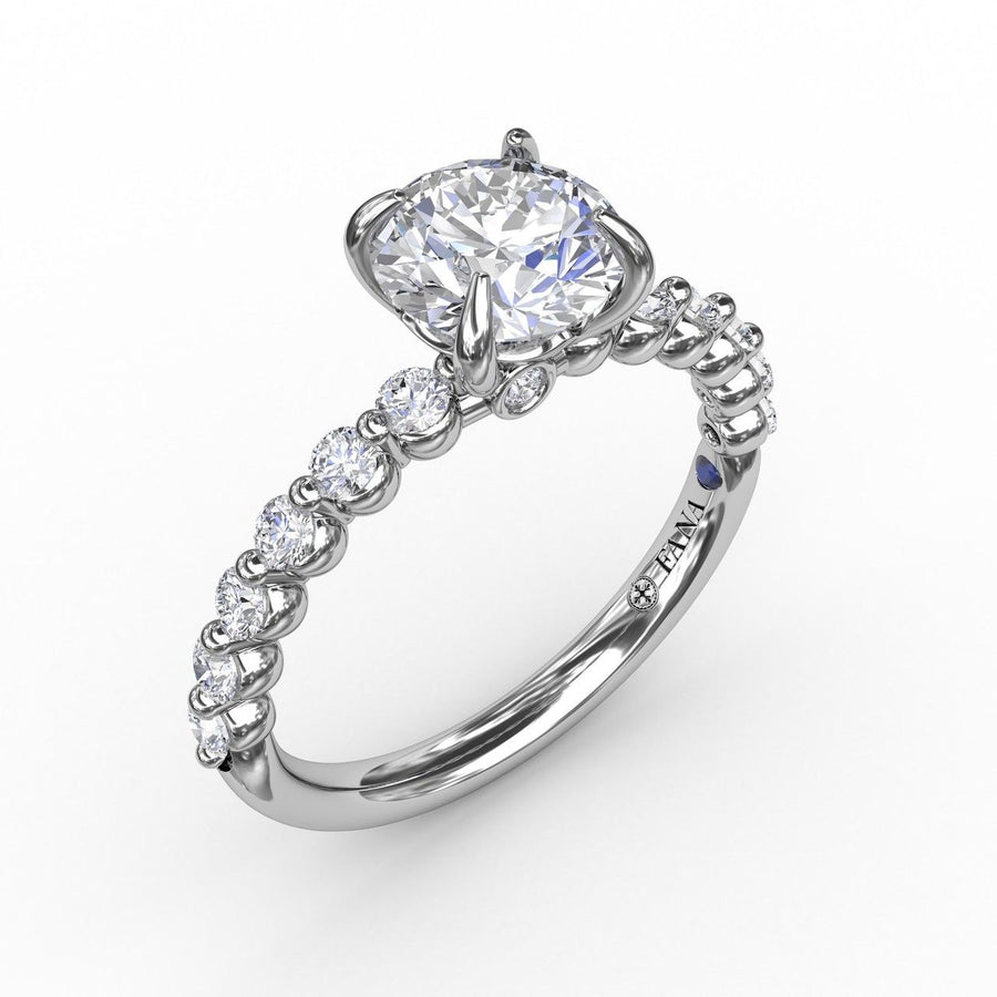 14K White Gold Diamond Semi-Mount Engagement Ring