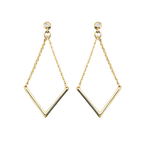 10K Yellow Gold Diamond Earrings