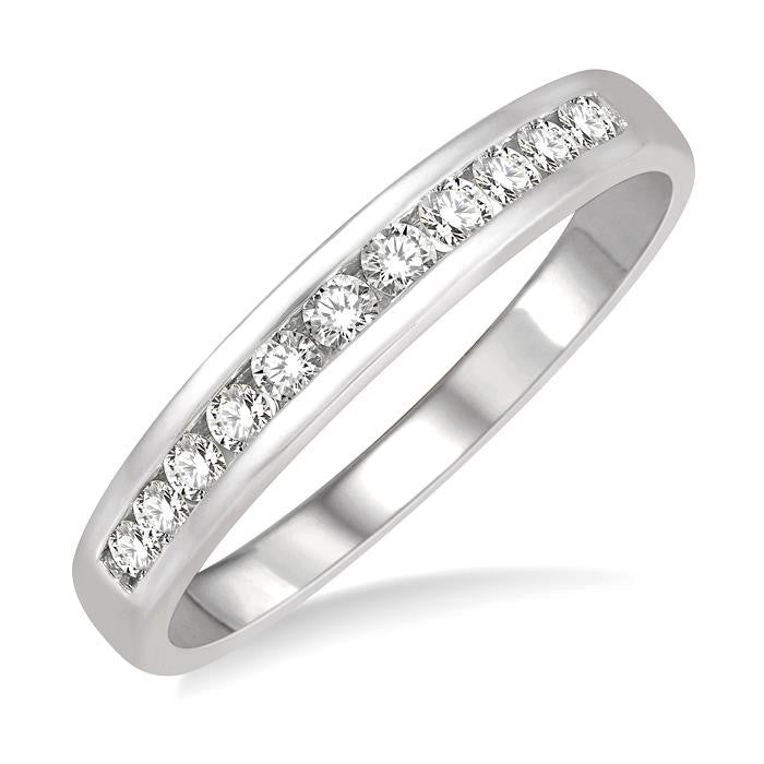 14K White Gold 0.25ct Diamond Anniversary Band