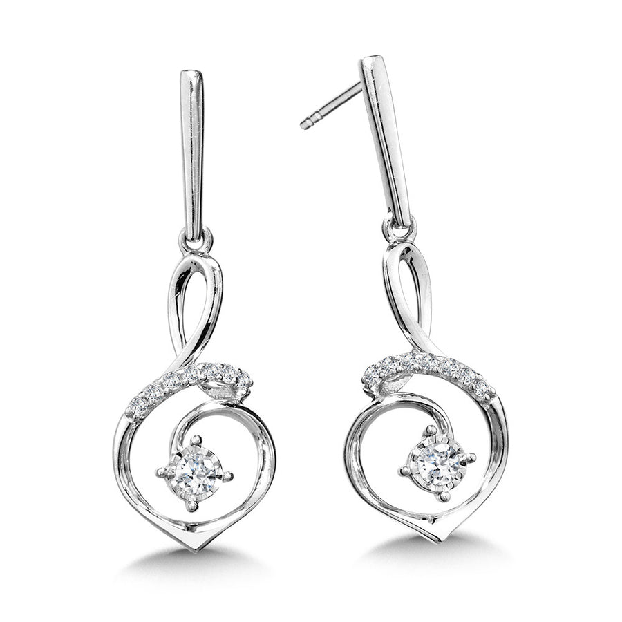 Sterling Silver 0.10ctw Diamond Earrings