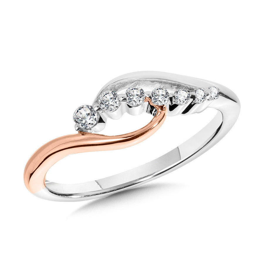 14K White and Rose Gold 0.14ctw Diamond Ring