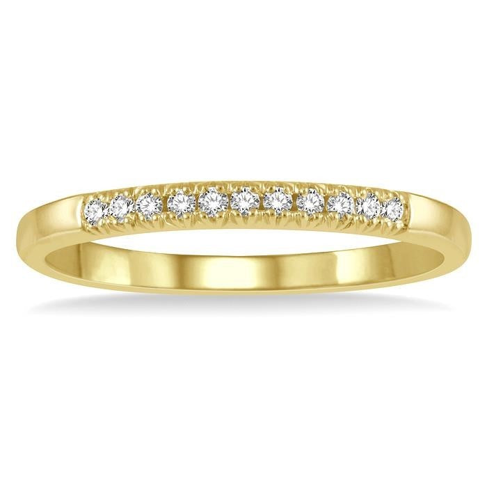 14K Yellow Gold 0.10ctw Diamond Anniversary Band