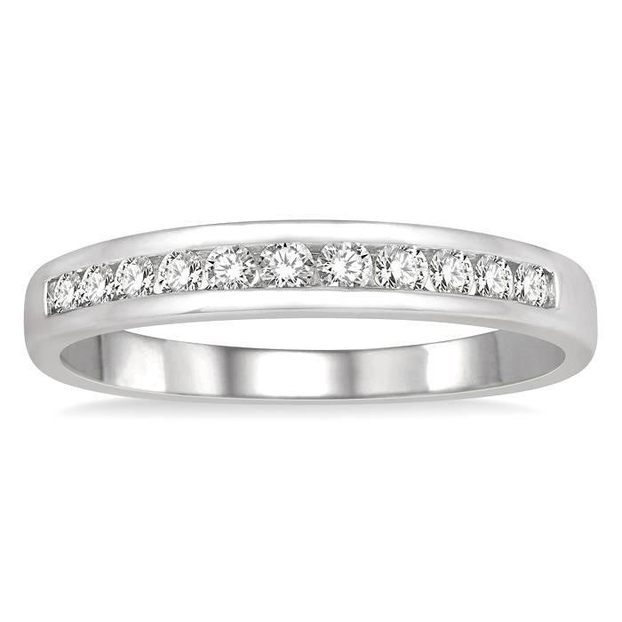 14K White Gold 0.25ct Diamond Anniversary Band