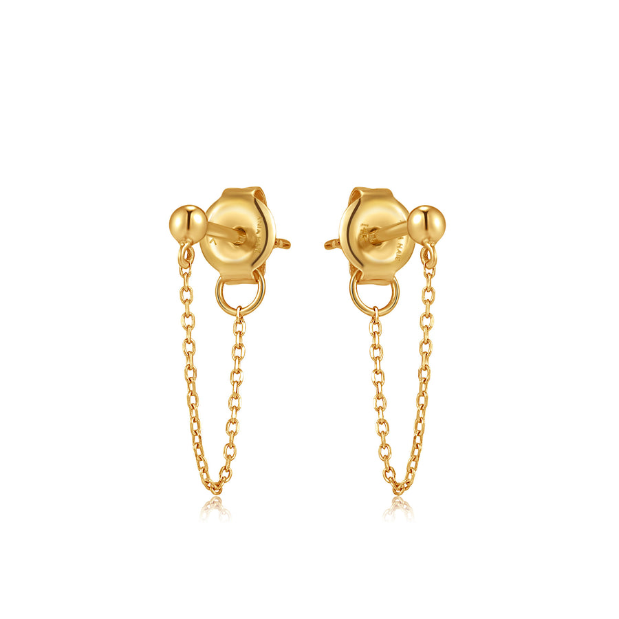 Chain Drop Stud Earrings