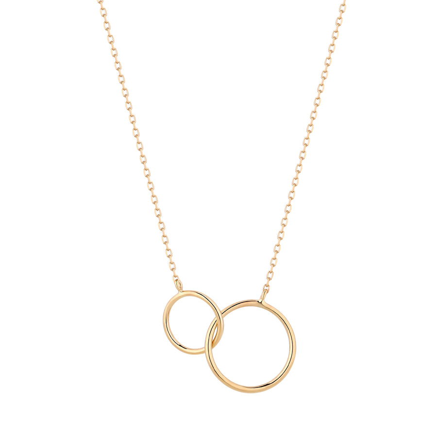 HELEN  Interlinked Circles Necklace - 14k Yellow Gold