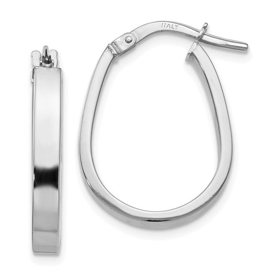 10K White Gold Hoop Earrings