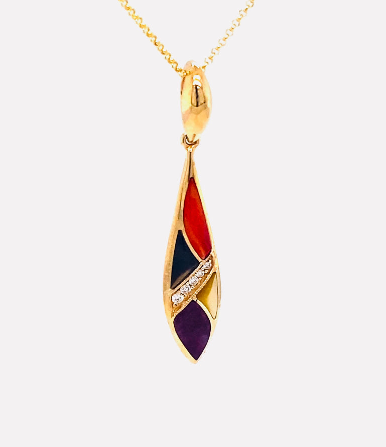 14k Yellow Gold Inlay Necklace