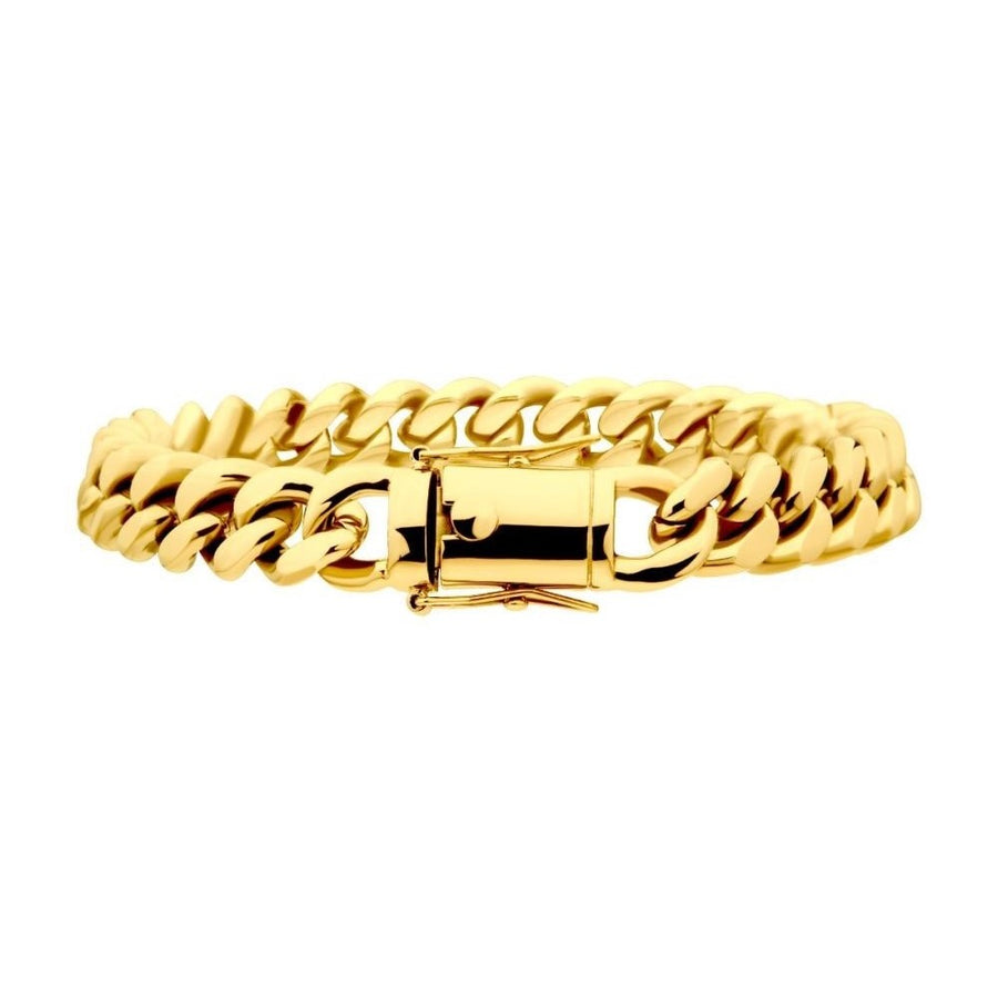 8mm 18K Gold IP Miami Cuban Chain Bracelet 8