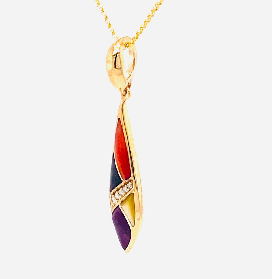 14k Yellow Gold Inlay Necklace