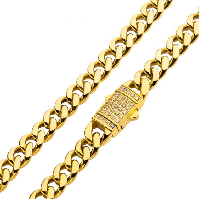 6mm 18K Gold IP Miami Cuban Chain Necklace 24