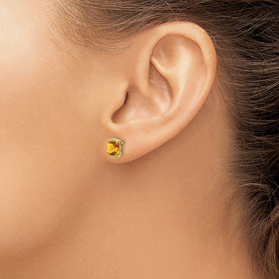 14k Yellow Gold Citrine Earnings