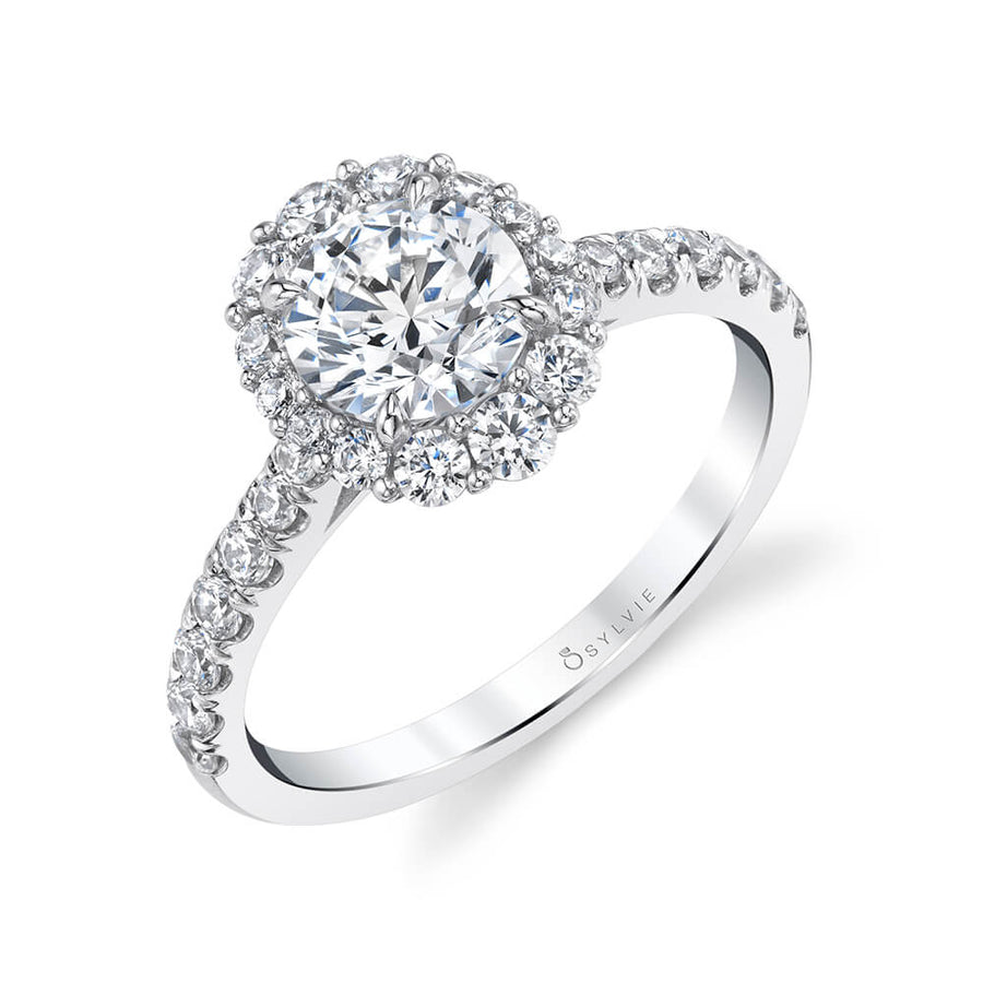 14K White Gold Diamond Semi-Mount Engagement Ring