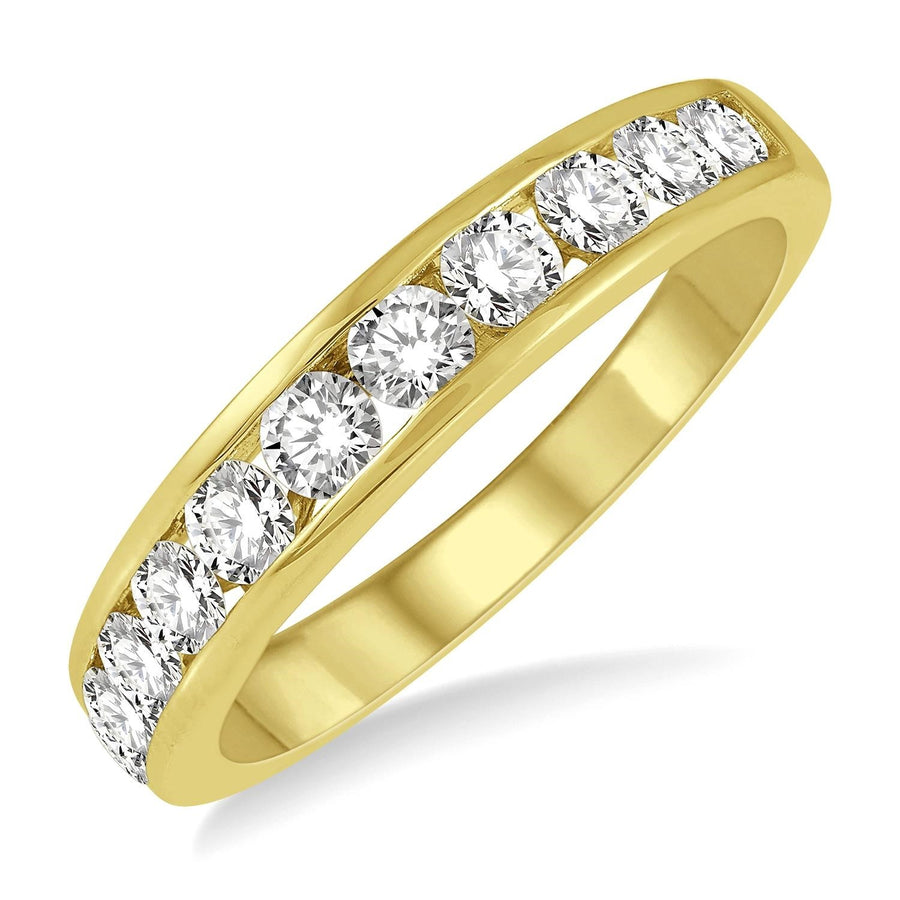 14K Yellow Gold 0.75ctw Channel Set Diamond Band