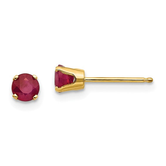 14K Yellow Gold Ruby Earrings