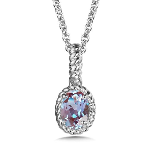 Sterling Silver Created Alexandrite Necklace