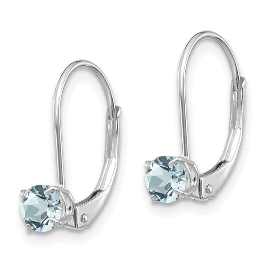 14K White Gold Aquamarine Earrings