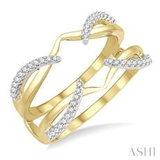 14k Yellow Gold Diamond Ring Guard with 0.25ctw