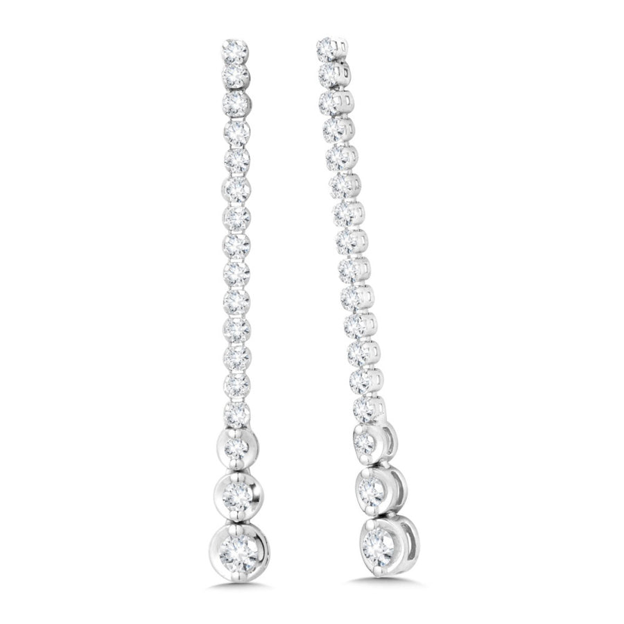 14K White Gold 1.00ctw Diamond Earring