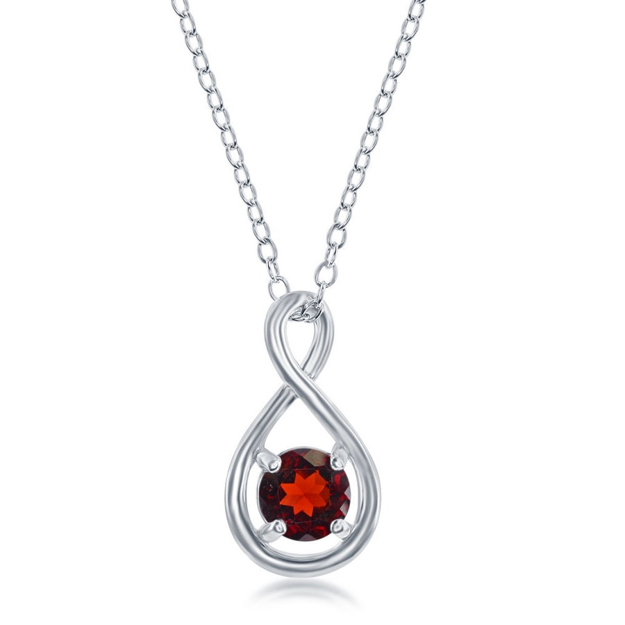 Sterling Silver Garnet Necklace