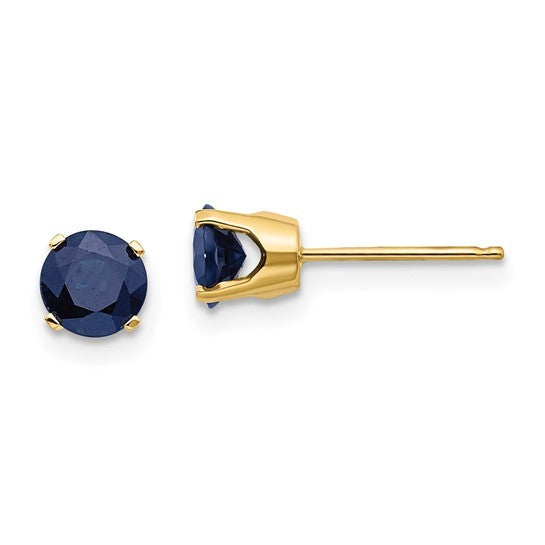 14k Yellow Gold Sapphire Earrings