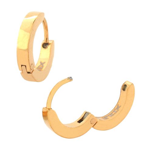 Gold IP Plain 2.5mm Huggies Earrings