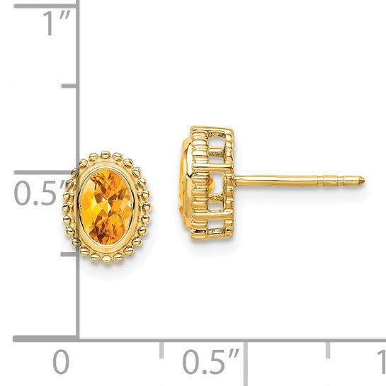 14k Yellow Gold Citrine Earnings