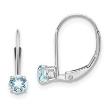 14K White Gold Aquamarine Earrings