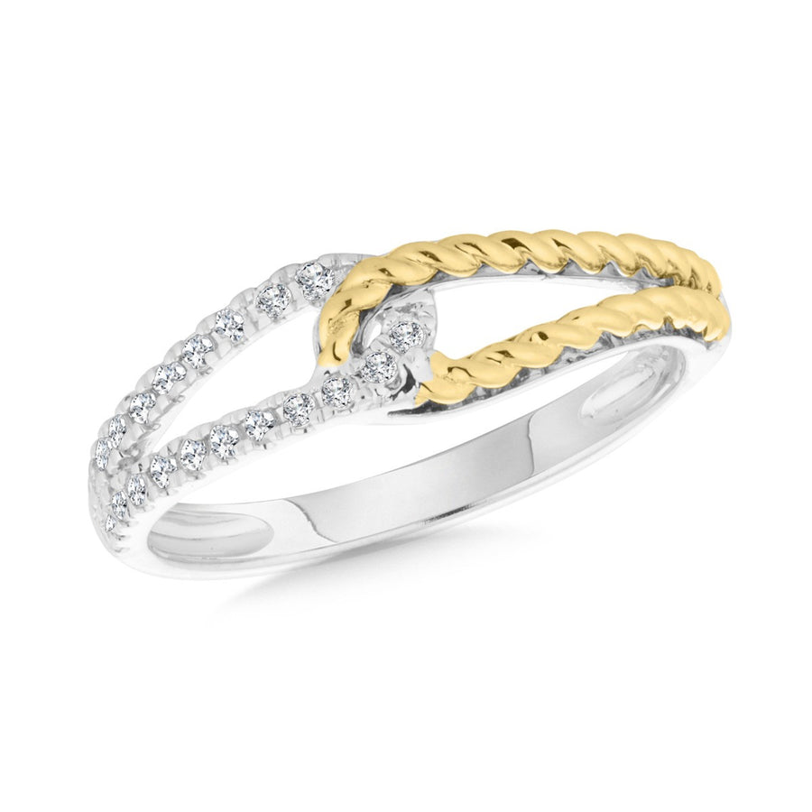 14k Two Toned Diamond Ring with 0.14ctw