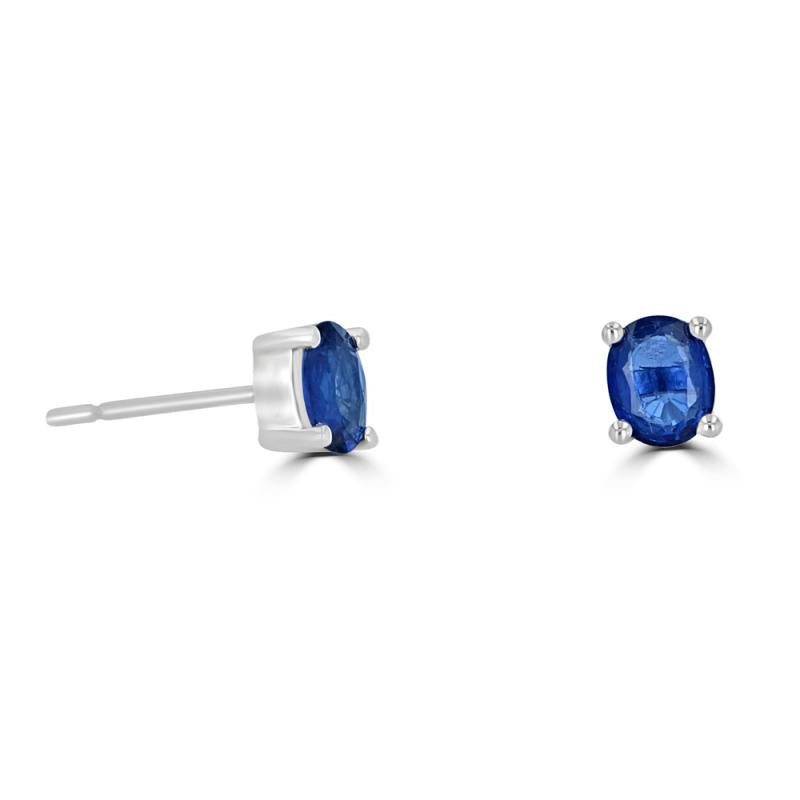 14K White Gold Sapphire Earrings